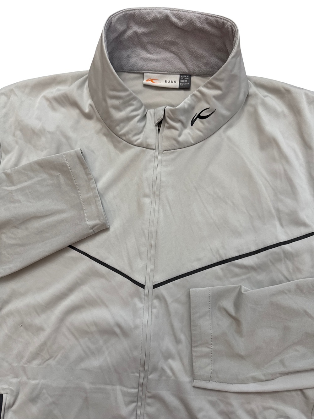 KJUS Size 50|M Men’s Full Zip Gray/White Golf Casual Jacket Gray Lightweight